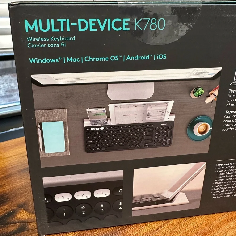 Logitech- K780 Full-size Wireless Scissor Keyboard- White